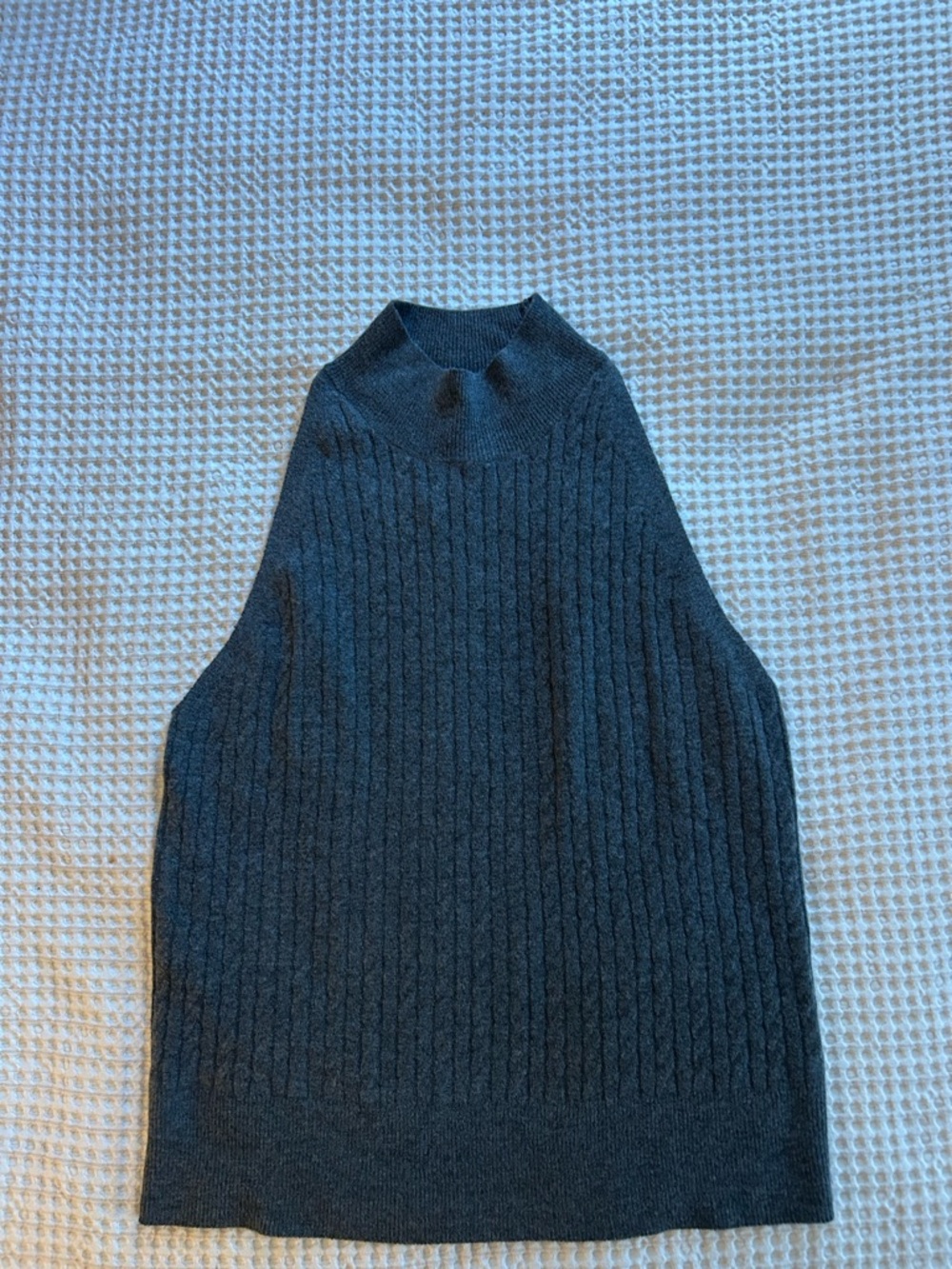 a new day Men’s Charcoal Ribbed Turtleneck Sweater Vest